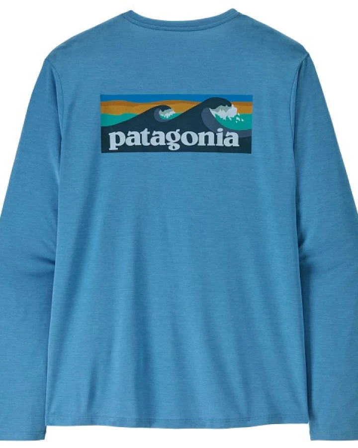 Patagonia - L/S Cap Cool Daily Shirt Boardshort Logo - Funktionsshirt Gr XS blau