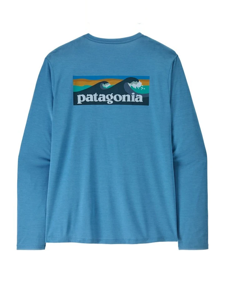 Patagonia - L/S Cap Cool Daily Shirt Boardshort Logo - Funktionsshirt Gr S blau