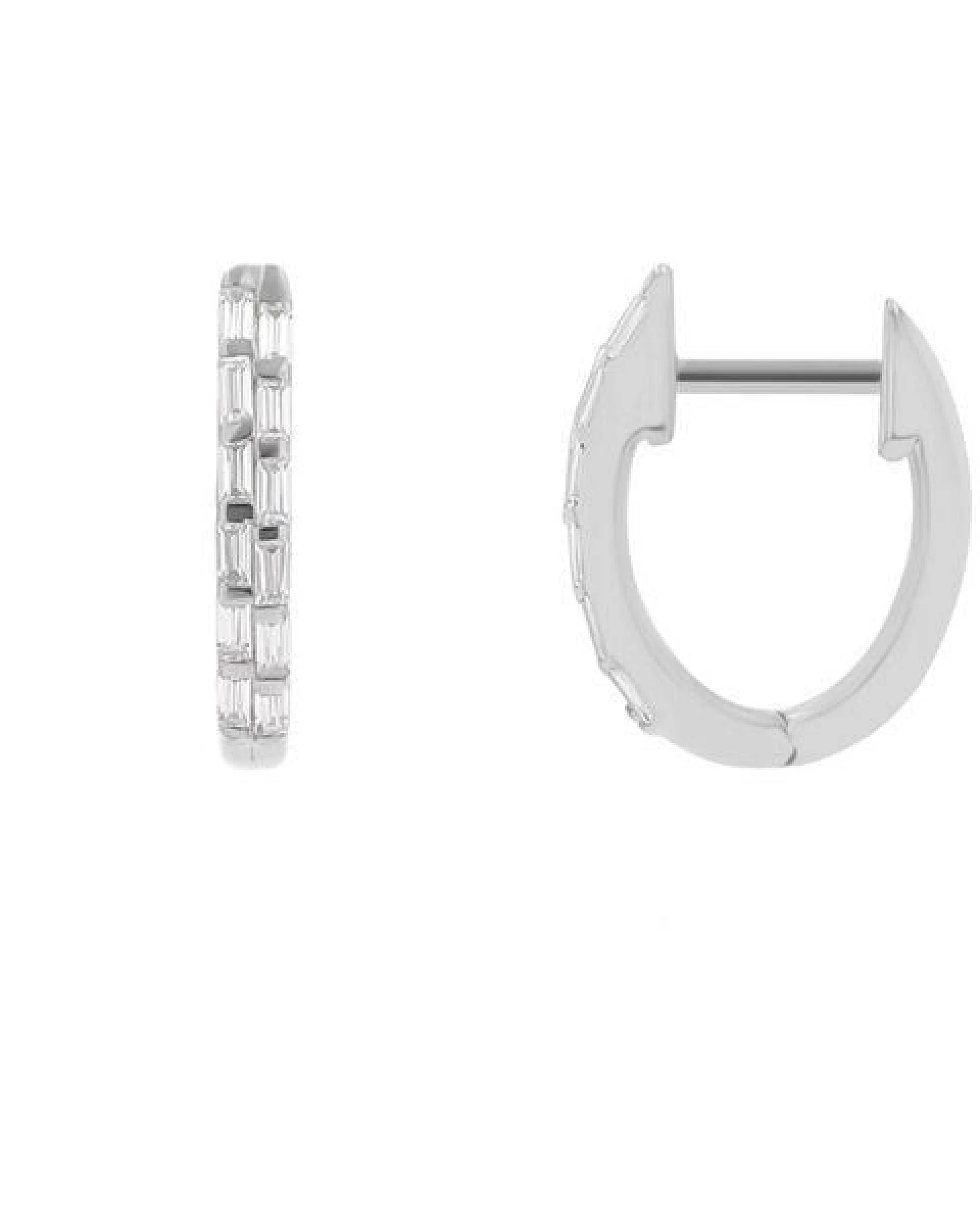Eppi Runde Ohrringe mit Lab Grown Diamanten in Baguette-Form Hamish – Ansicht 3