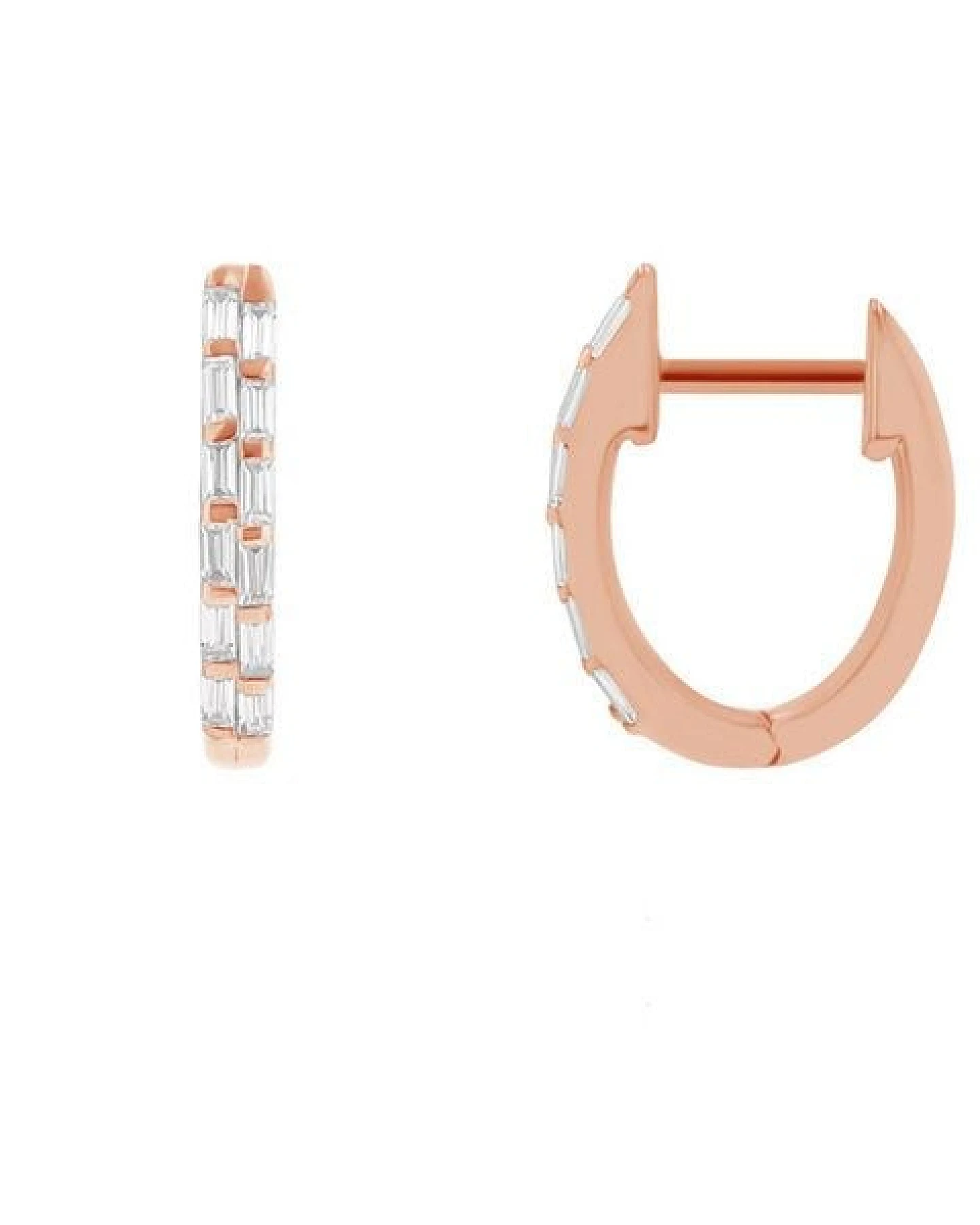Eppi Runde Ohrringe mit Lab Grown Diamanten in Baguette-Form Hamish – Ansicht 3