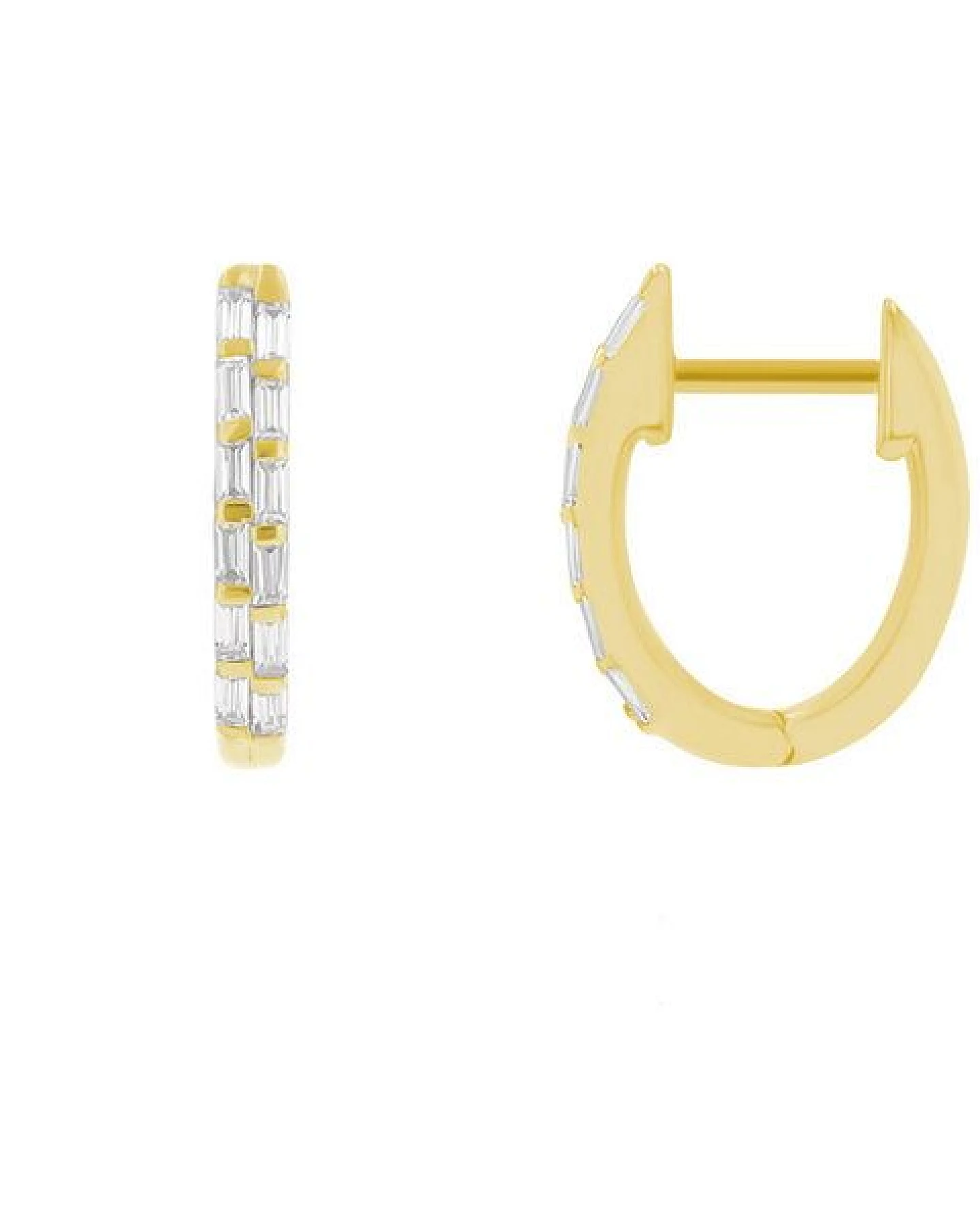 Eppi Runde Ohrringe mit Lab Grown Diamanten in Baguette-Form Hamish – Ansicht 3