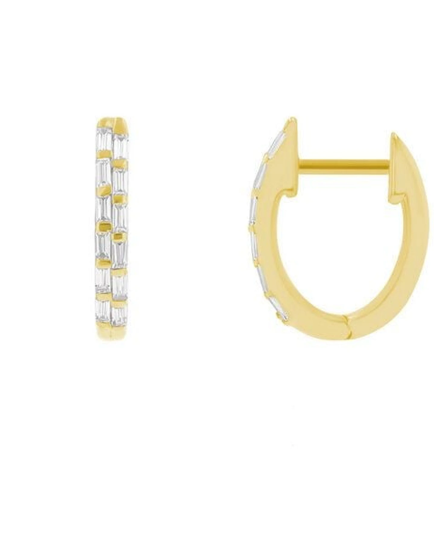 Eppi Runde Ohrringe mit Lab Grown Diamanten in Baguette-Form Hamish – Ansicht 3