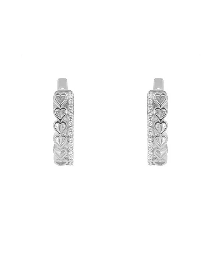 Eppi Runde Ohrringe mit Lab Grown Diamanten und Herzen Emmalyn