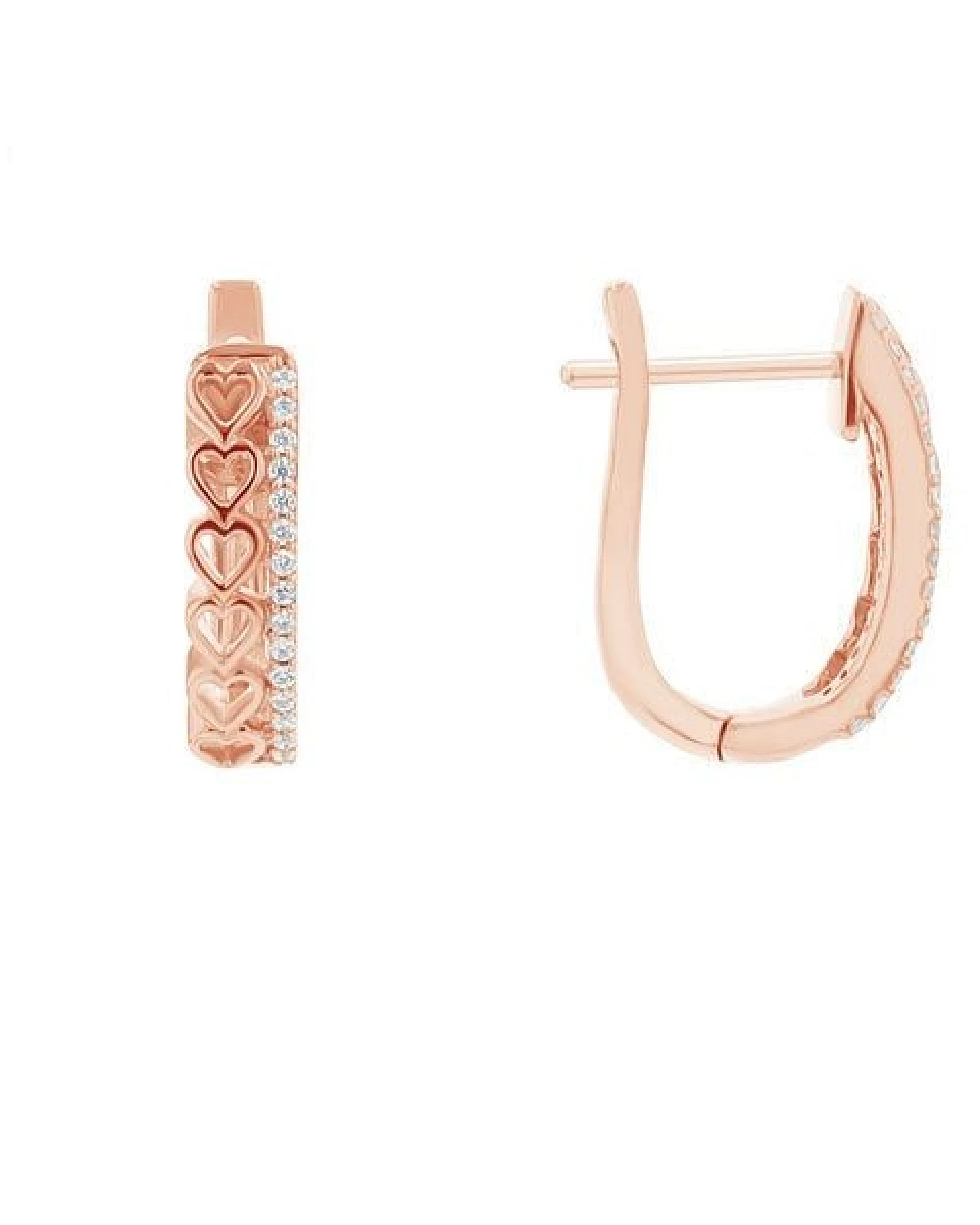 Eppi Runde Ohrringe mit Lab Grown Diamanten und Herzen Emmalyn – Ansicht 3