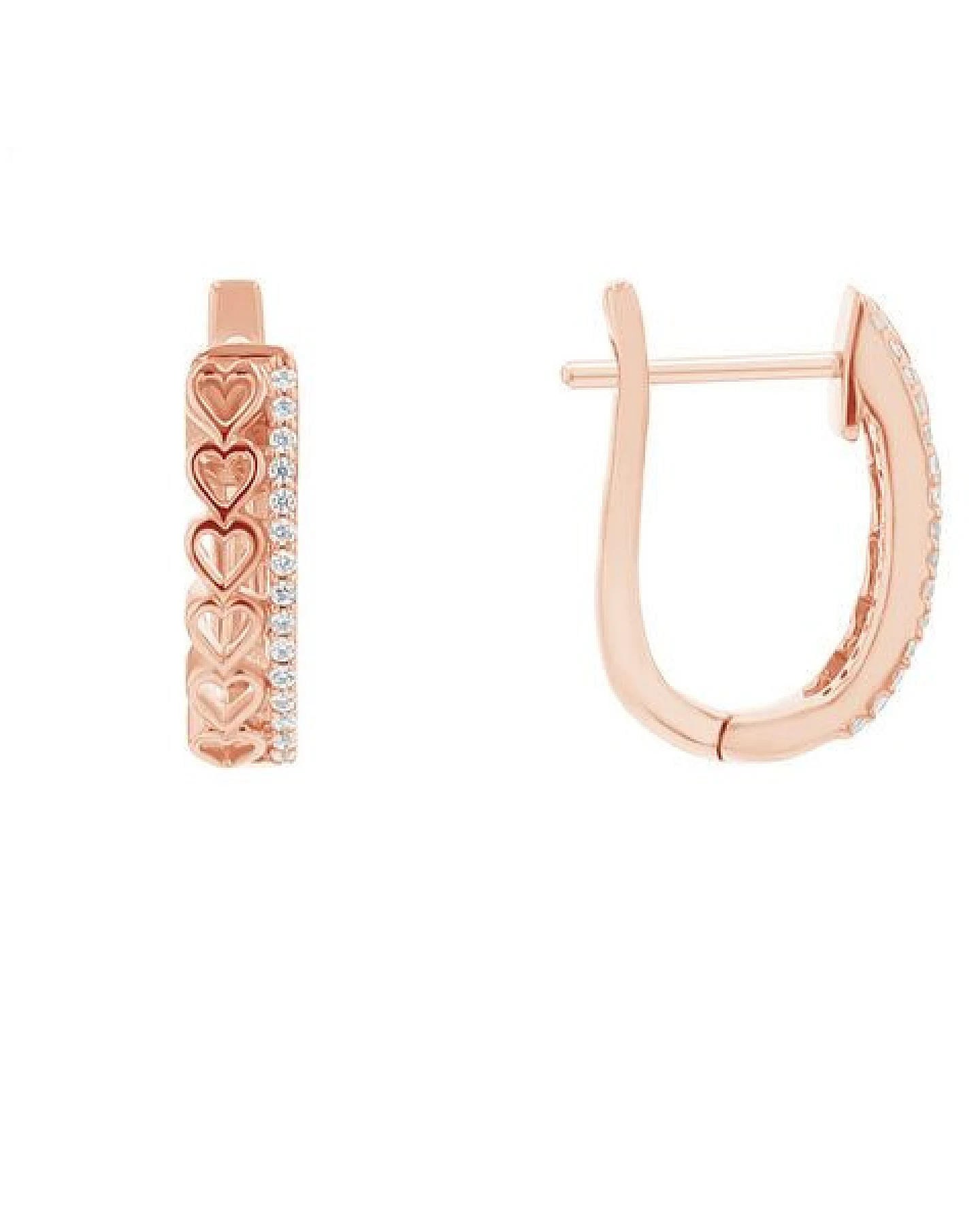 Eppi Runde Ohrringe mit Lab Grown Diamanten und Herzen Emmalyn – Ansicht 3