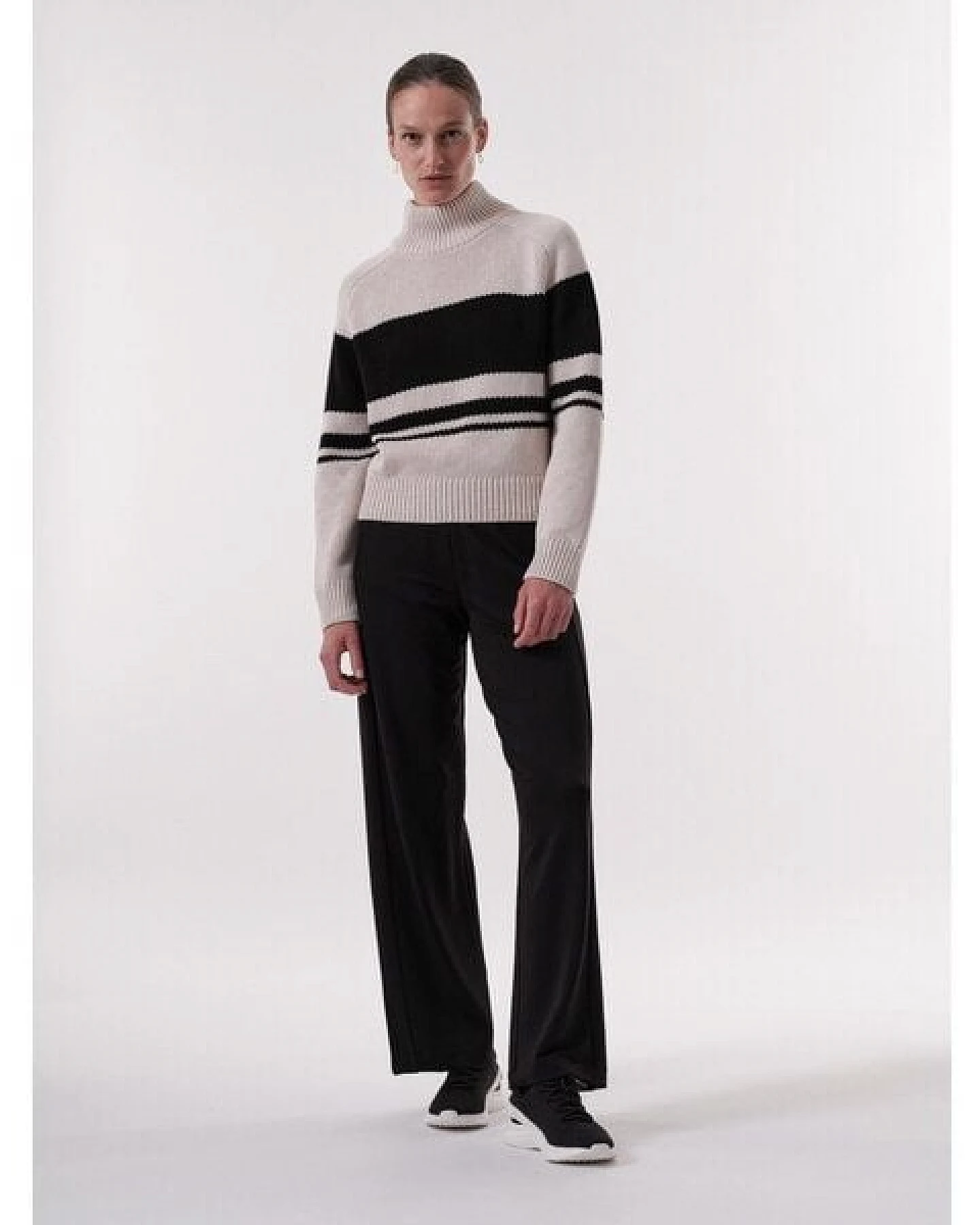 LANIUS Colourblock-Pullover aus Bio-Baumwolle – Ansicht 4