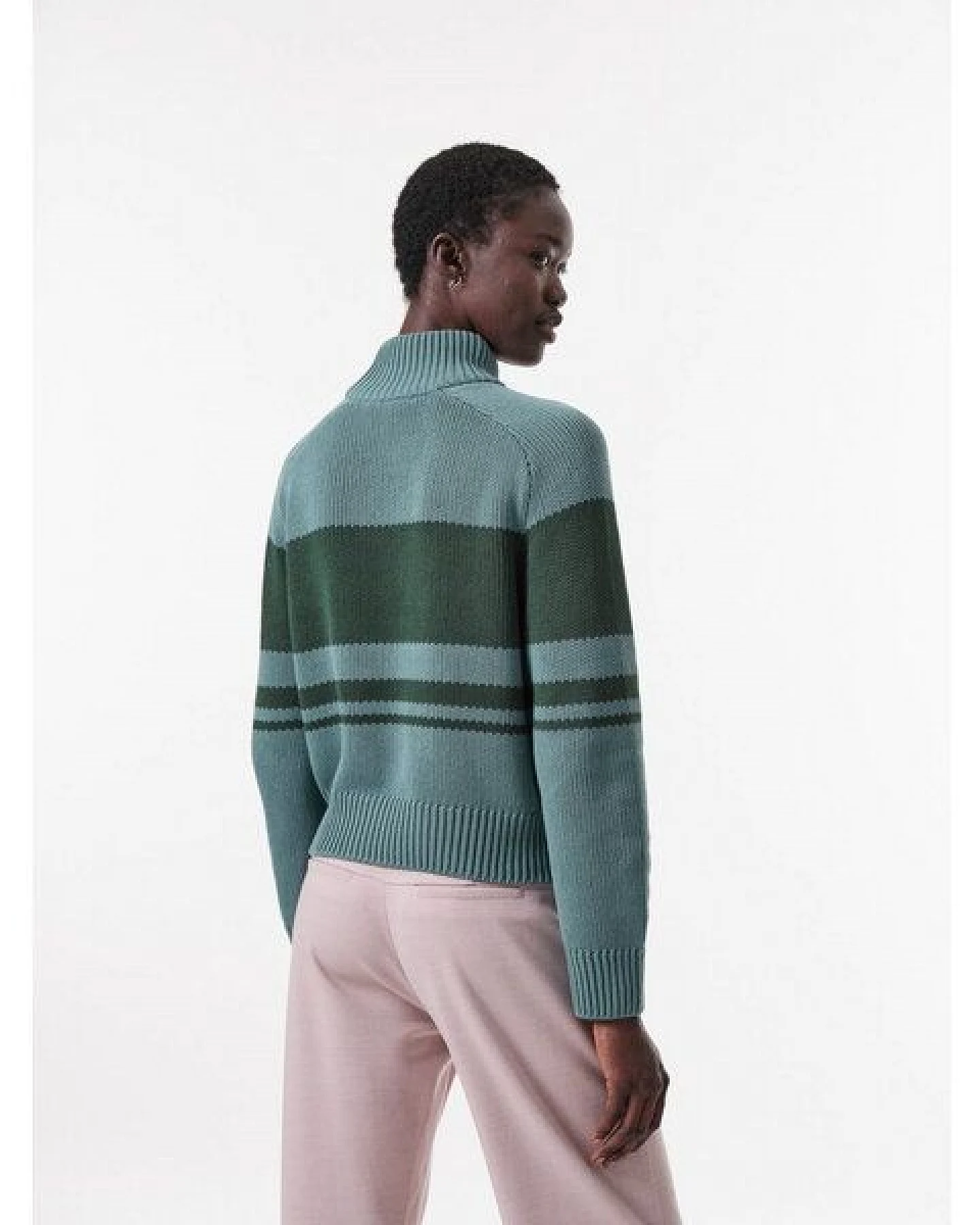 LANIUS Colourblock-Pullover aus Bio-Baumwolle – Ansicht 2
