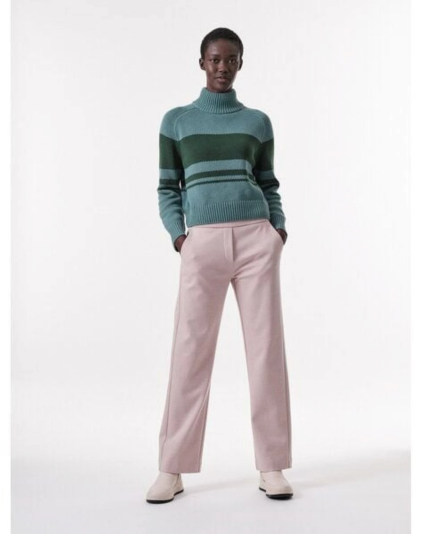 LANIUS Colourblock-Pullover aus Bio-Baumwolle – Ansicht 3