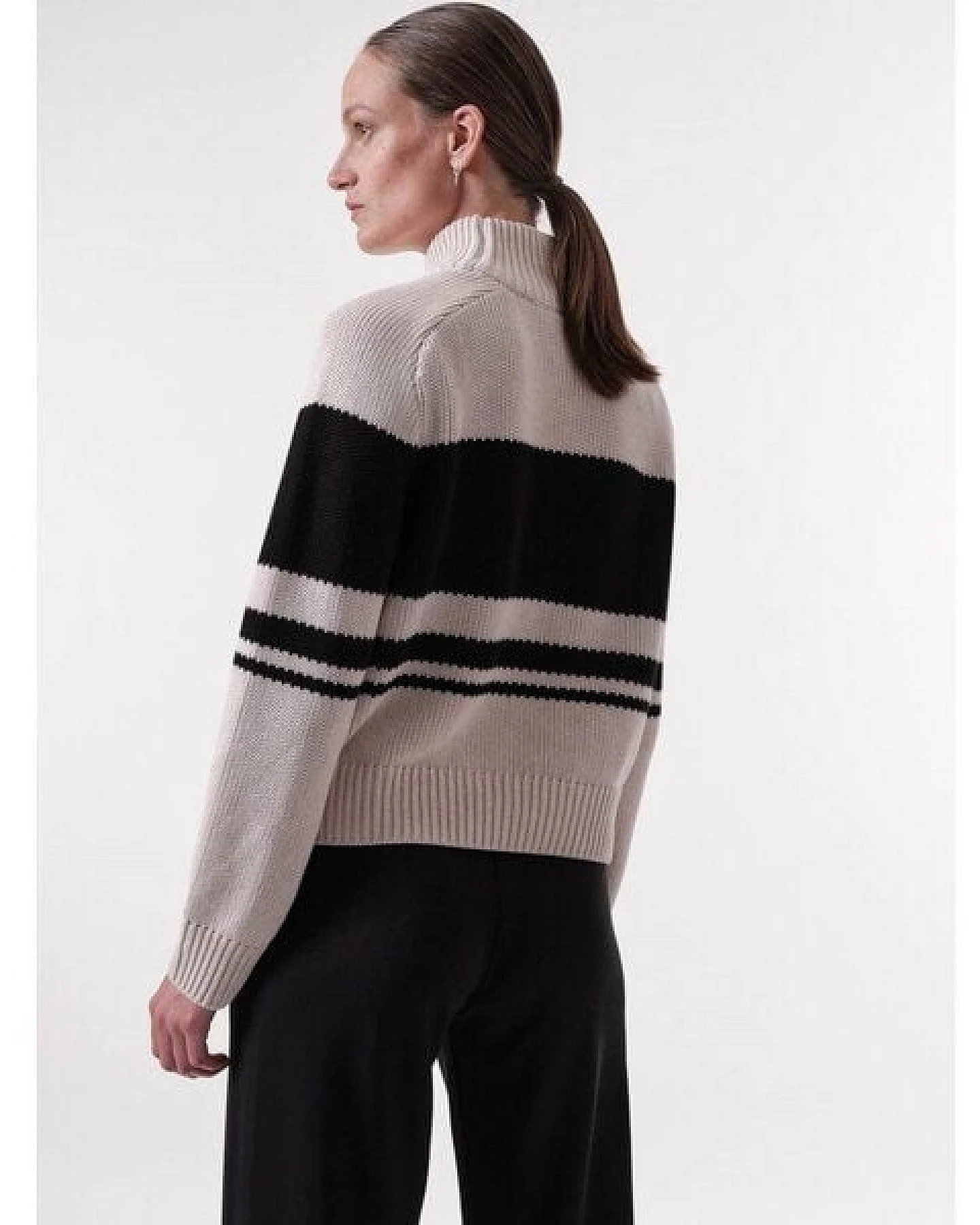 LANIUS Colourblock-Pullover aus Bio-Baumwolle – Ansicht 2