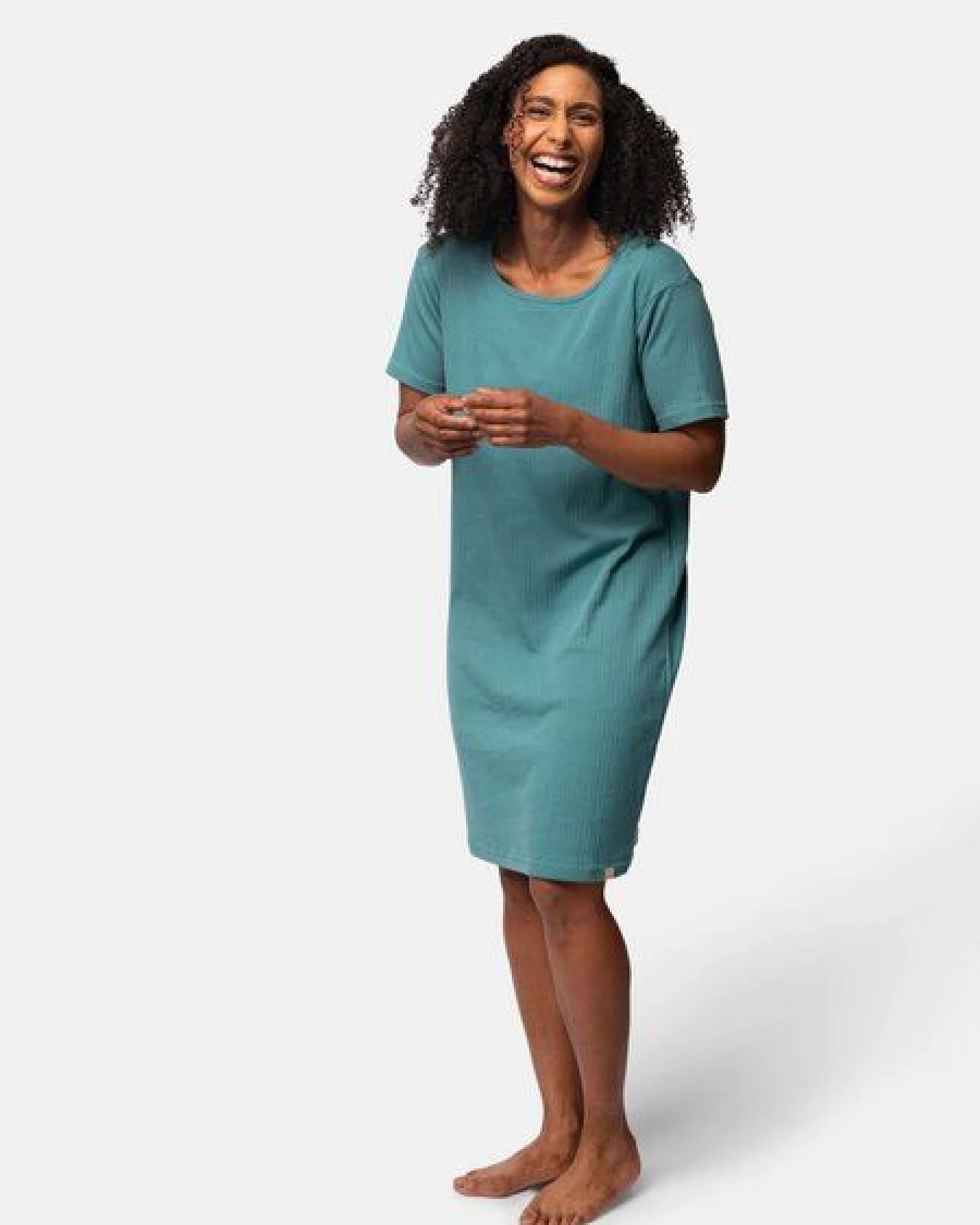 greenjama Damen Sleepshirt aus Derby-Rib, GOTS-zertifiziert – Ansicht 2
