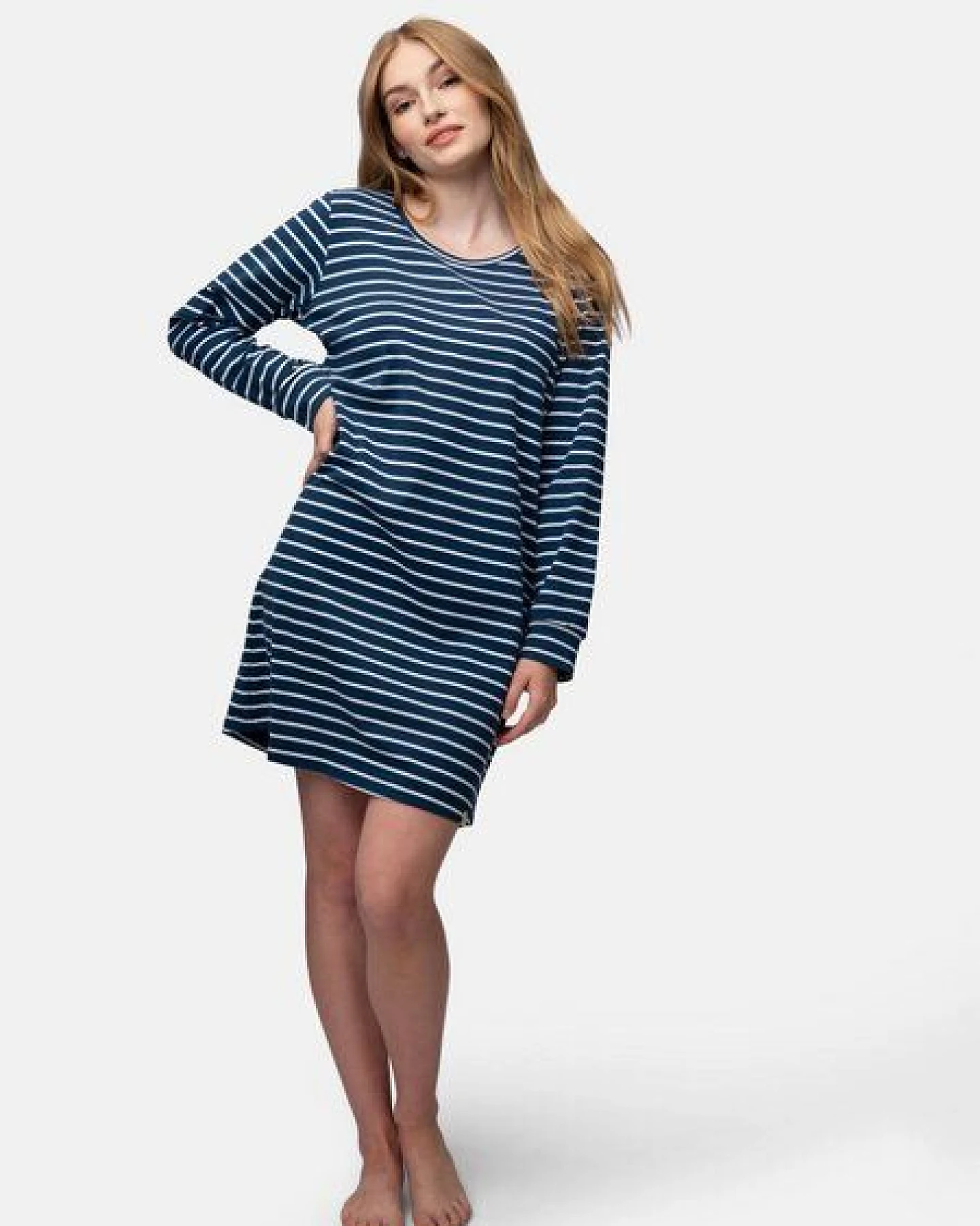 greenjama Damen Sleepshirt Ringel, GOTS-zertifiziert – Ansicht 2