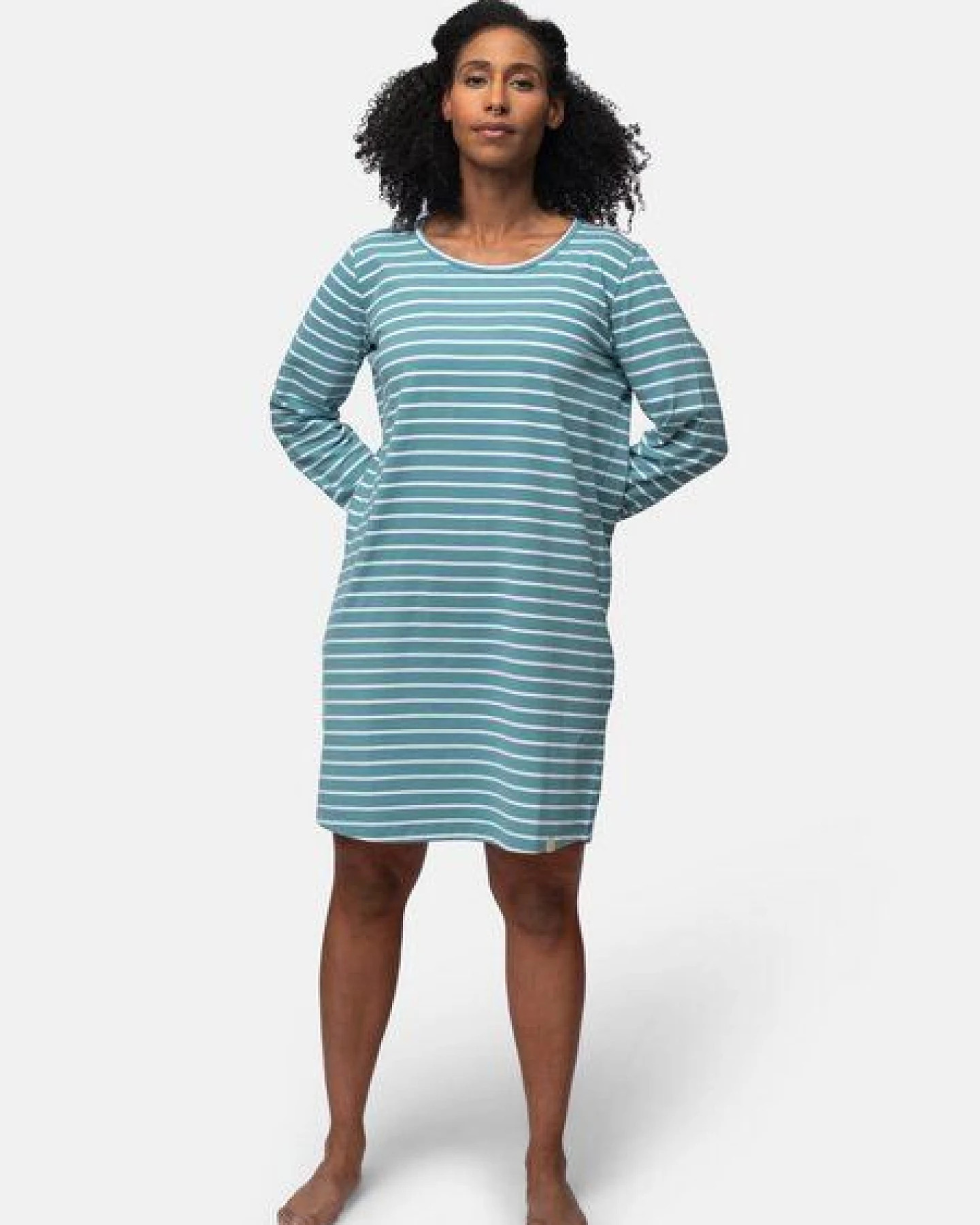 greenjama Damen Sleepshirt Ringel, GOTS-zertifiziert – Ansicht 2