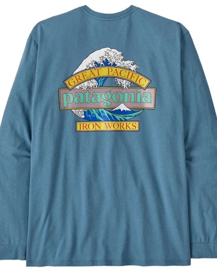 Patagonia - L/S Great Waves Responsibili-Tee - Longsleeve Gr M blau
