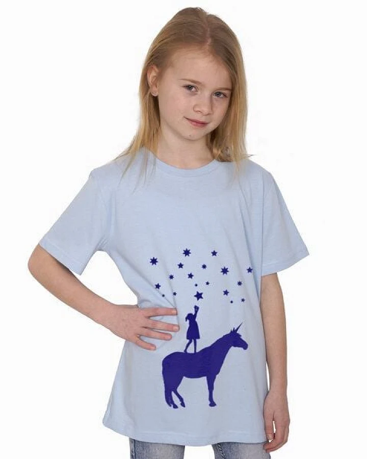 HANDGEDRUCKT "Wünsche" Kinder T-Shirt aus Biobaumwolle (kbA)