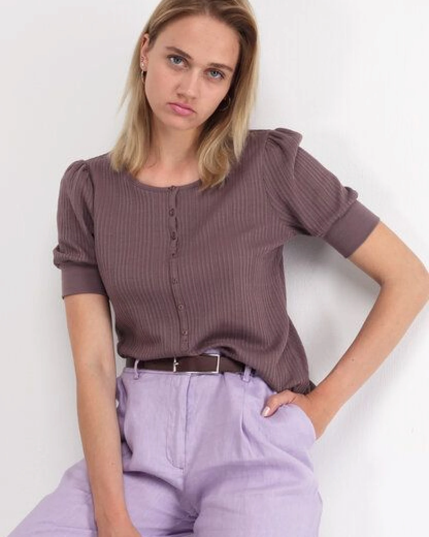 Alma & Lovis Blusenshirt aus feinem Rippen-Jersey – Ansicht 2