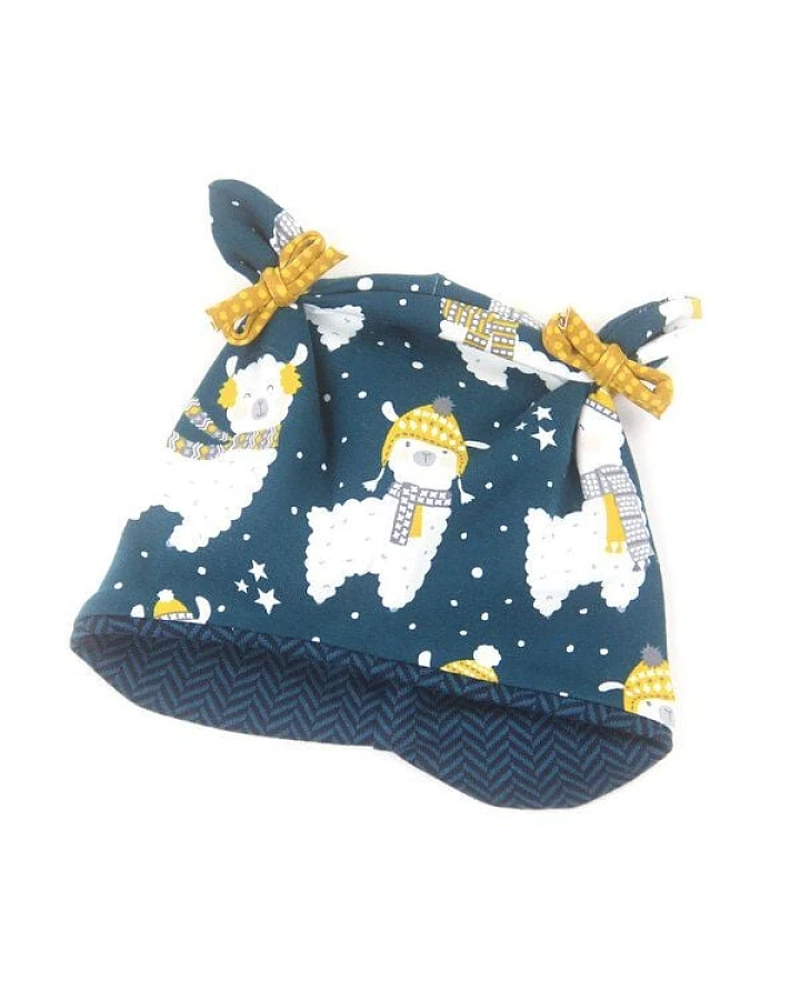Sternchenwolke BIO Kuscheljacquard Mütze "Winter Lama"