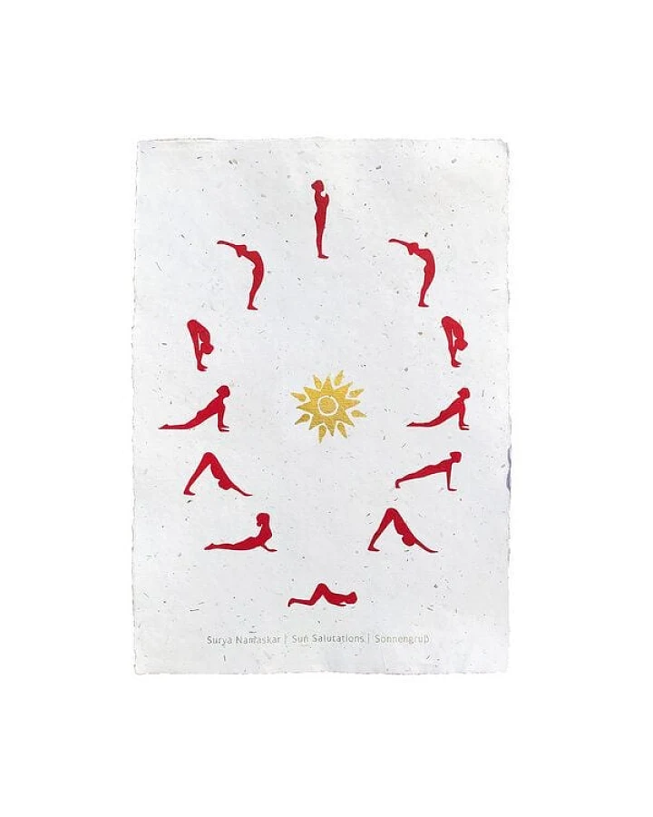 Sundara Yoga-Poster "Sonnengruß" aus handgeschöpftem Papier