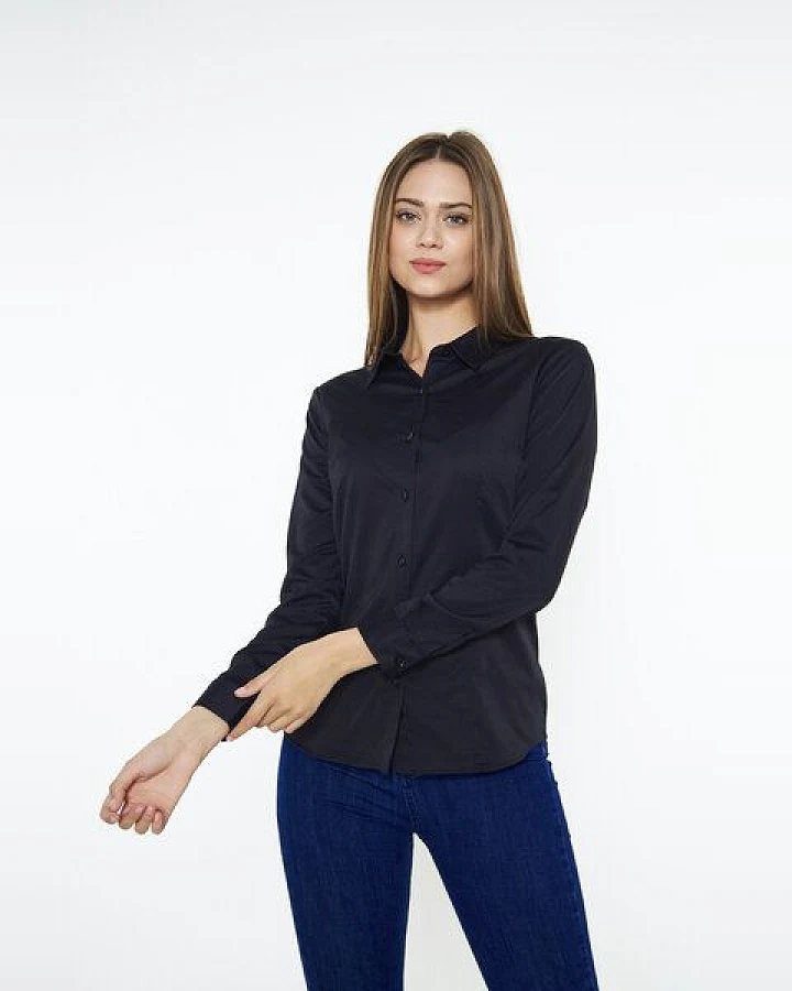 Bruno Barella Slim Fit Hemdbluse aus Biobaumwolle