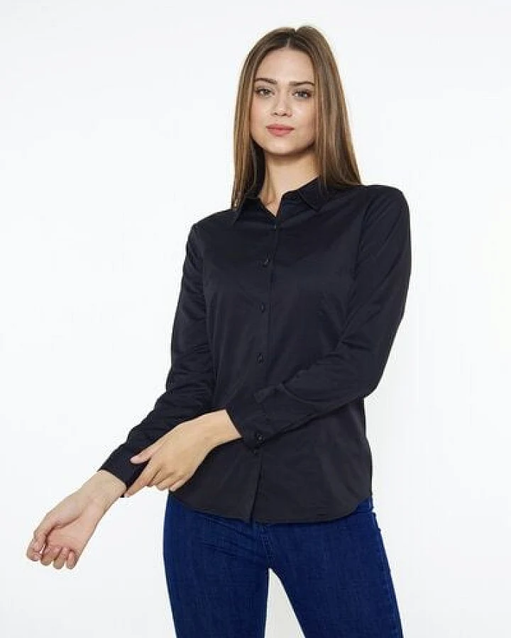 Bruno Barella Slim Fit Hemdbluse aus Biobaumwolle