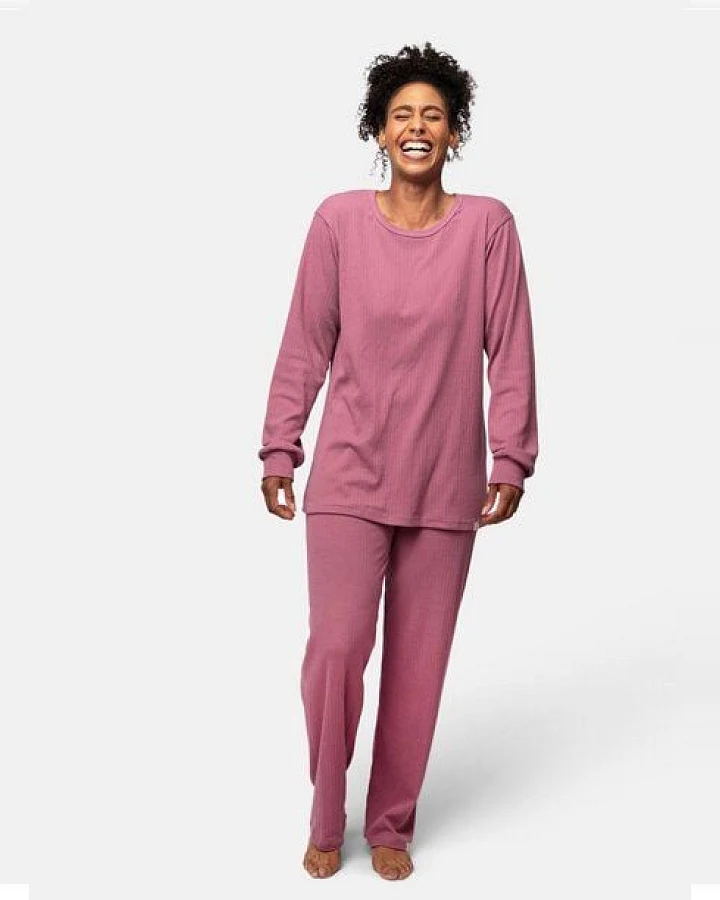 greenjama Damen Langarm-Shirt aus Derby-Rib, GOTS-zertifiziert