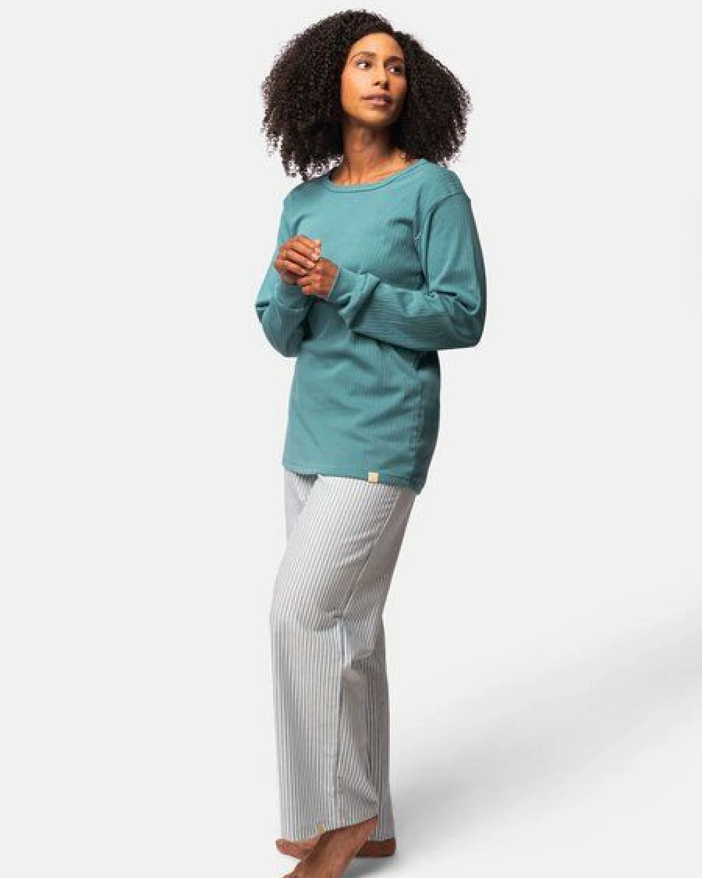 greenjama Damen Langarm-Shirt aus Derby-Rib, GOTS-zertifiziert – Ansicht 2