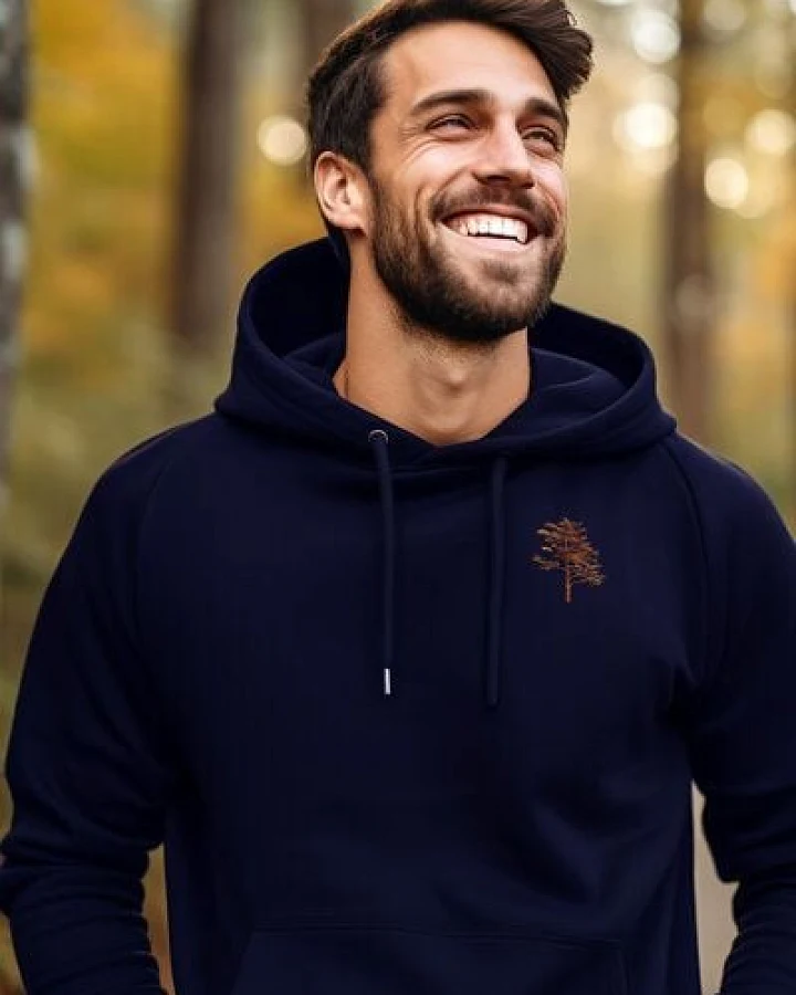 Kultgut Tree in echter Woodoptik/ Biofair - Kapuzenpullover - Innen flauschig & gemütlich