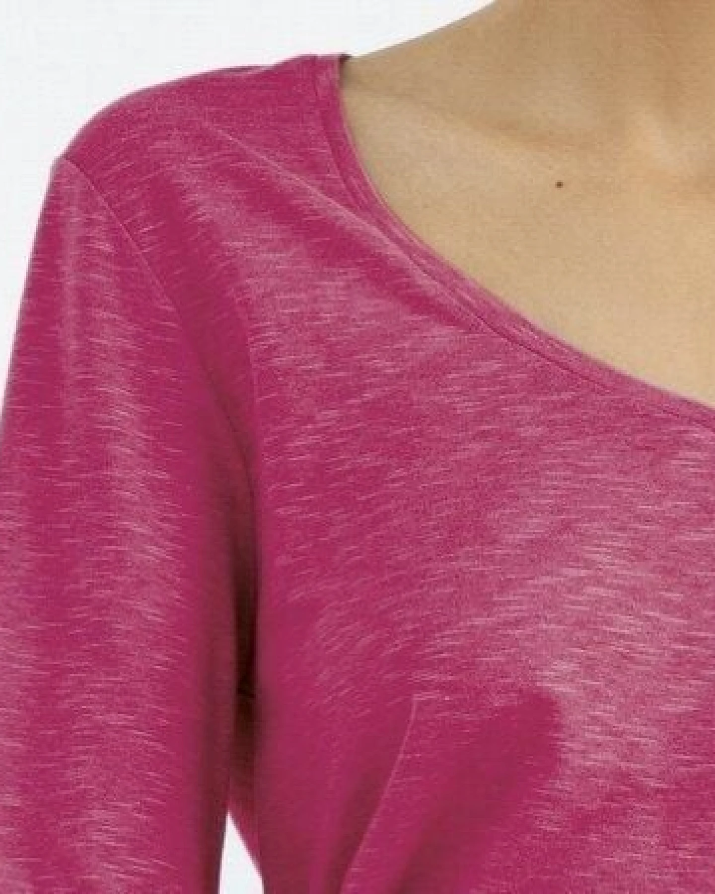 d'Els Esterella Damen V-Neck Langarm T-Shirt aus Flame Bio Baumwolle – Ansicht 4