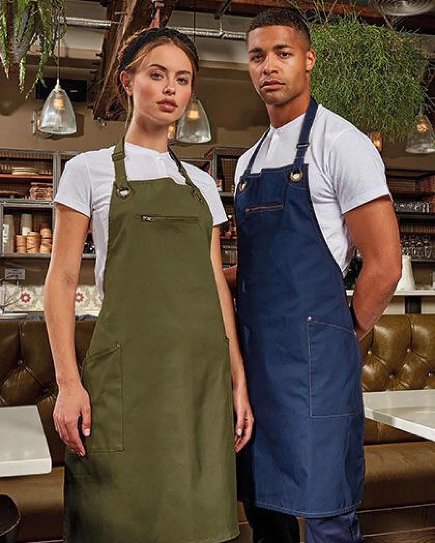 Premier Workwear Latzschürze (Bio Baumwolle u. rec. Polyester) Grillschürze Küchenschürze – Ansicht 2