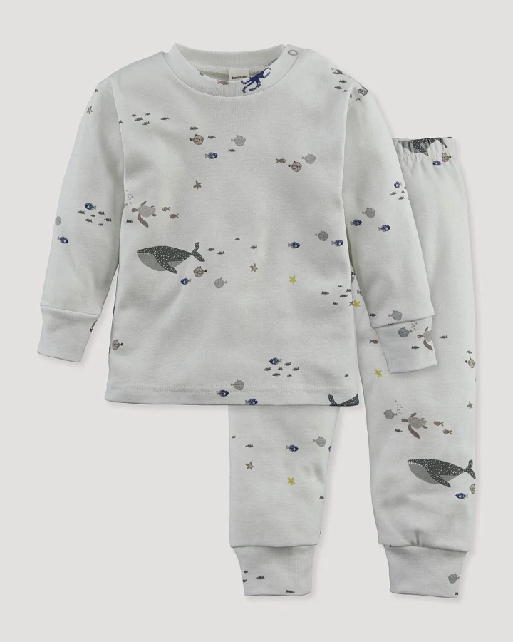 hessnatur Baby Pyjama aus Bio-Baumwolle - grau - Größe 74/80