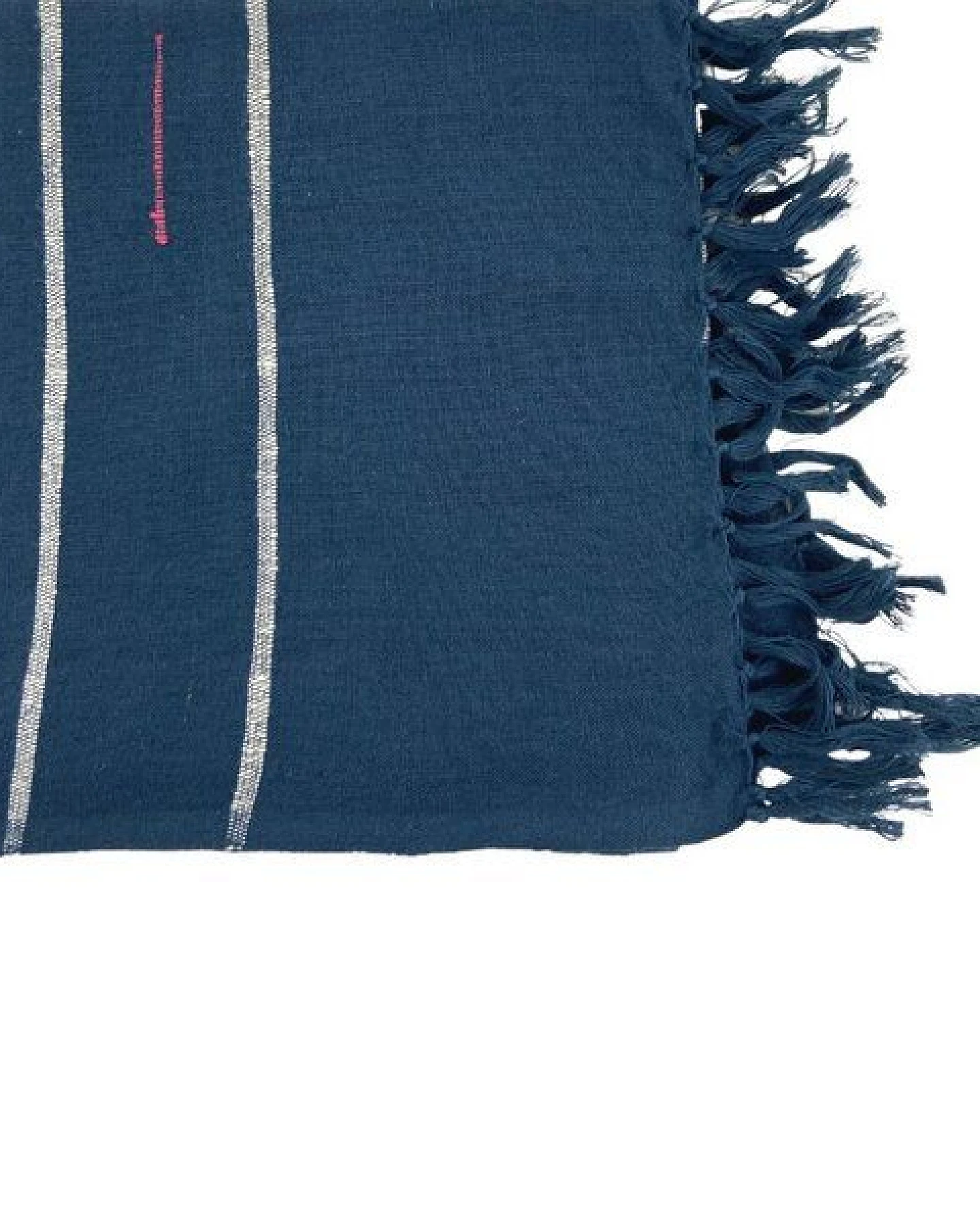 Unisex Baumwoll- & Seidenschal - Henoc 45x180 - Blau - Sabahar Äthiopien – Ansicht 2