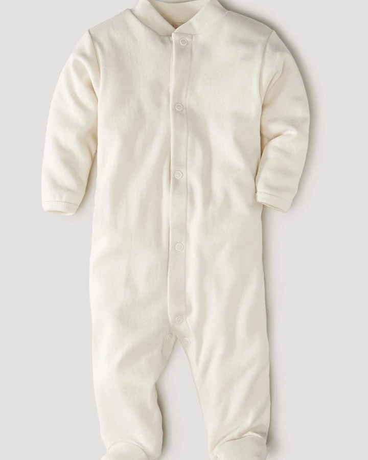 hessnatur Baby Schlafoverall aus Bio-Baumwolle - natur - Größe 62/68