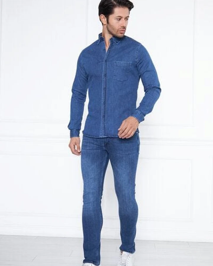 Bruno Barella Jeanshemd aus Bio Baumwolle