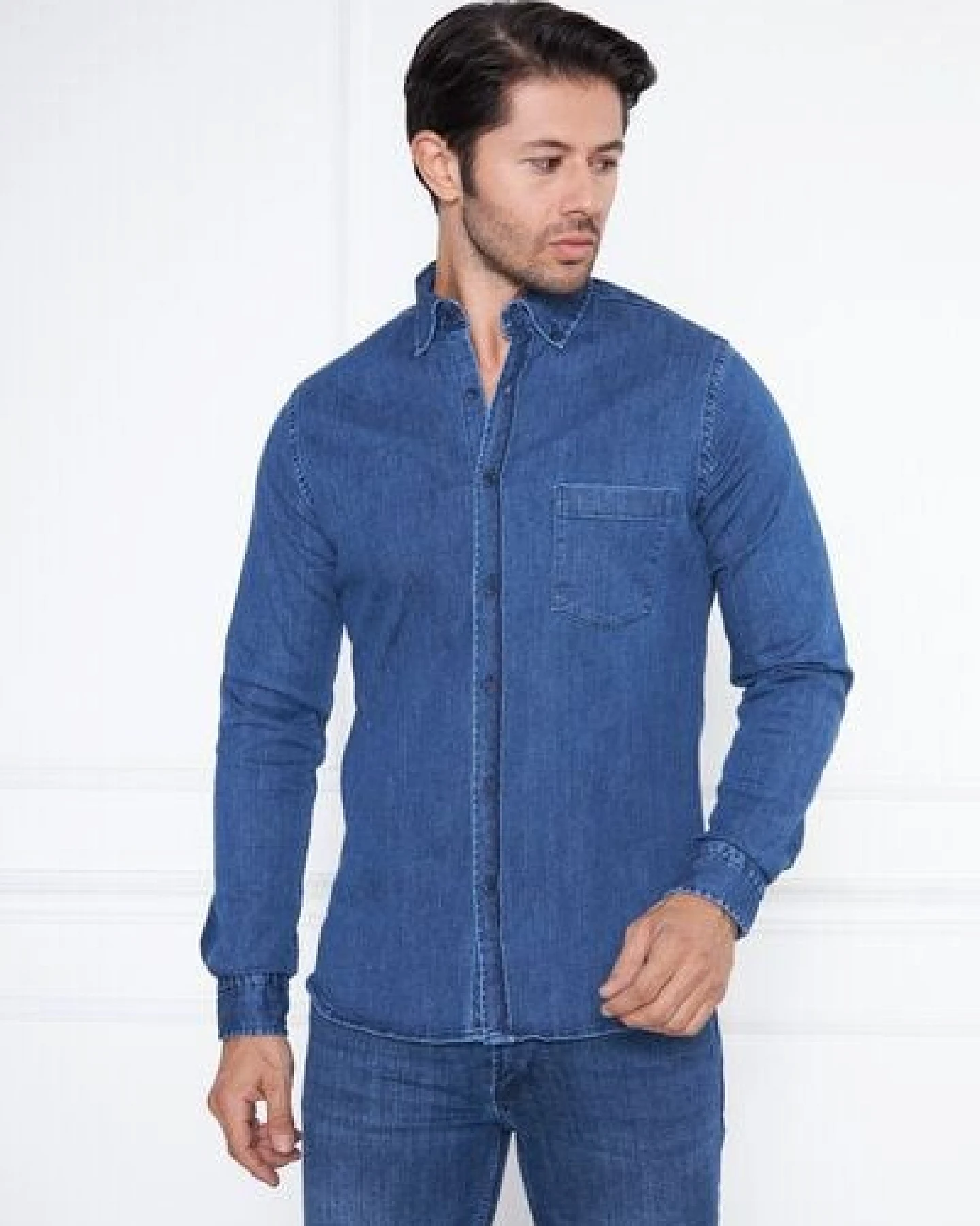 Bruno Barella Jeanshemd aus Bio Baumwolle – Ansicht 4