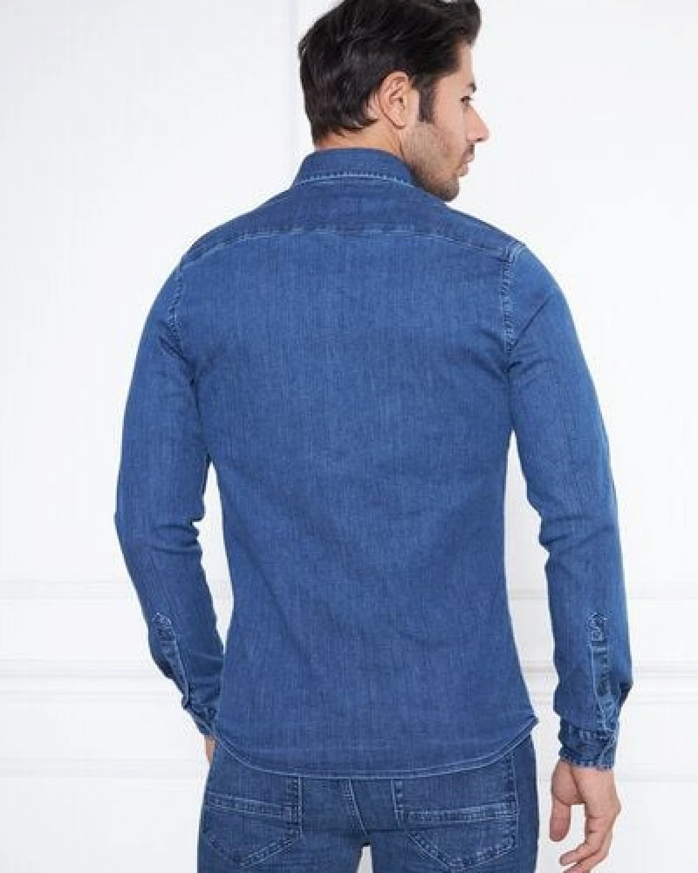 Bruno Barella Jeanshemd aus Bio Baumwolle – Ansicht 3