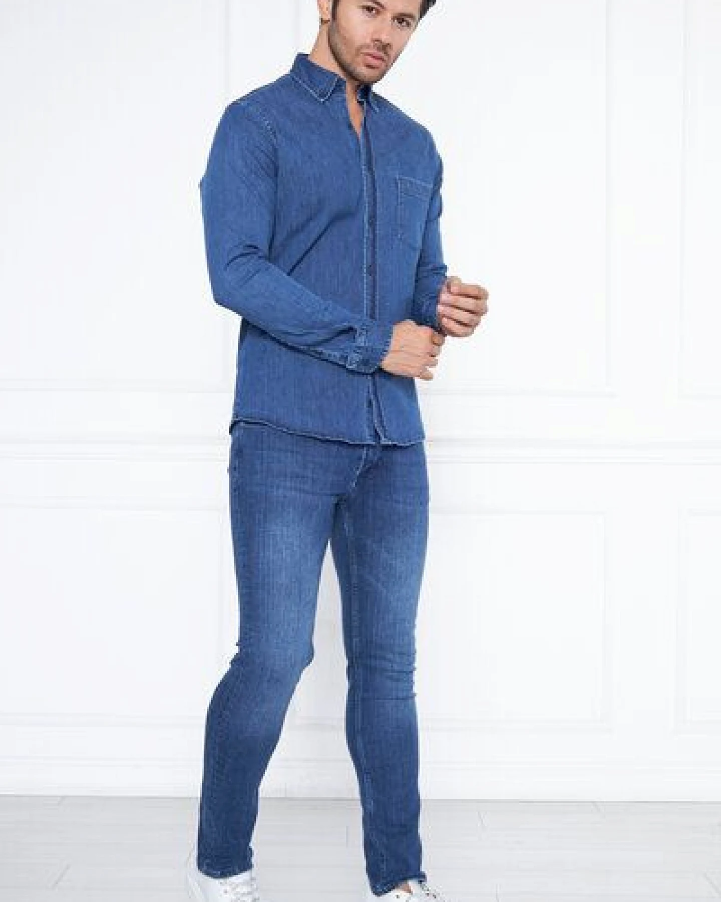 Bruno Barella Jeanshemd aus Bio Baumwolle – Ansicht 2