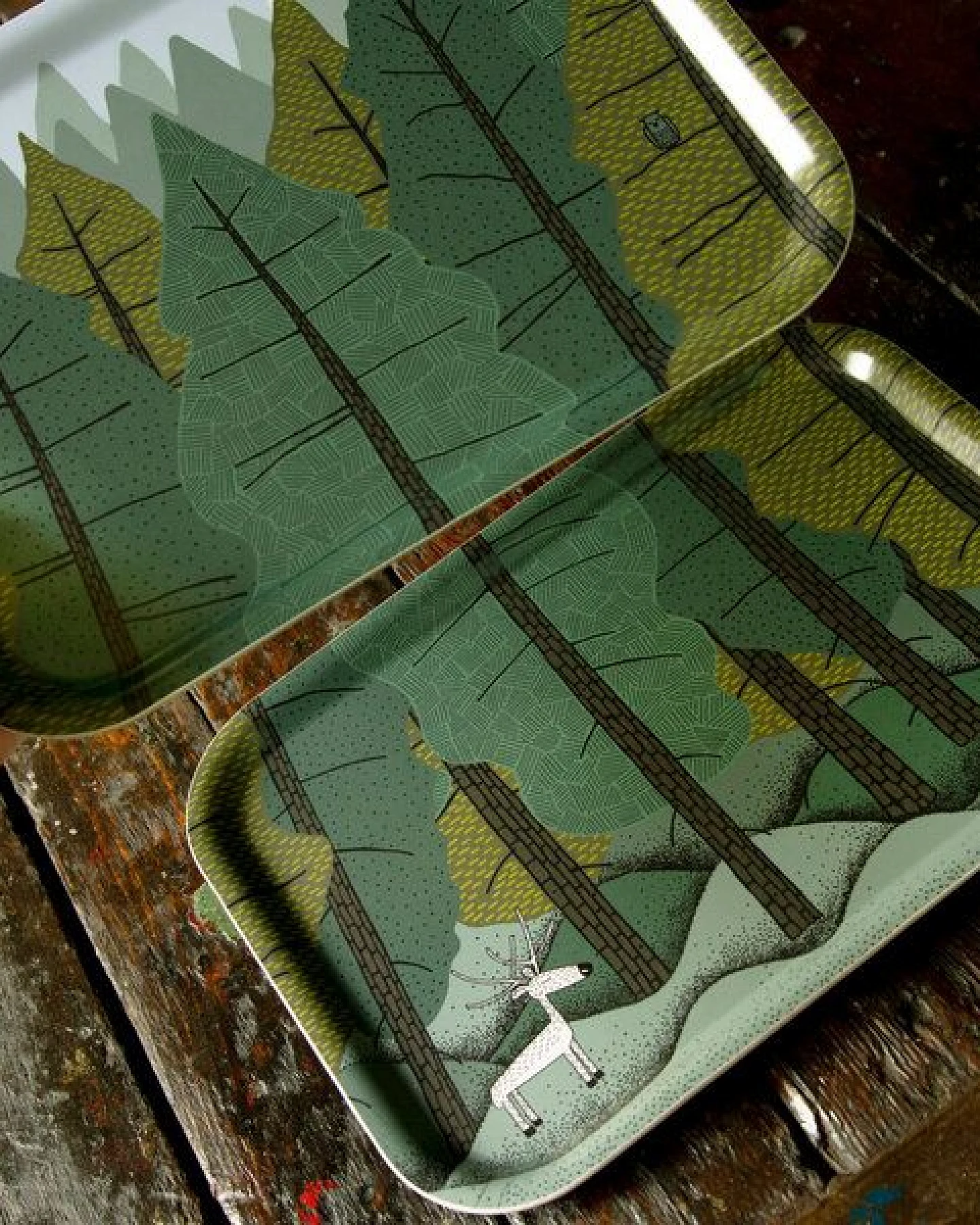 Cmig kleine Tabletts 2er Set Tannenwald aus Birkenfurnier – Ansicht 4