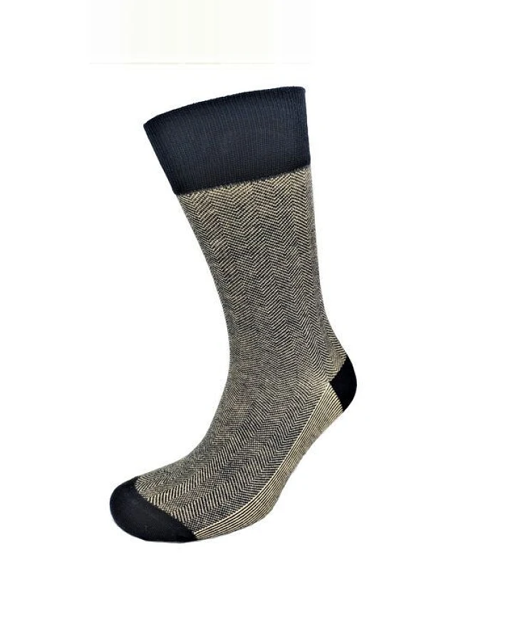 BLS Organic 2er Pack GOTS zertifiziert 98 % Bio-Baumwolle Zickzack-Muster Herren Socken