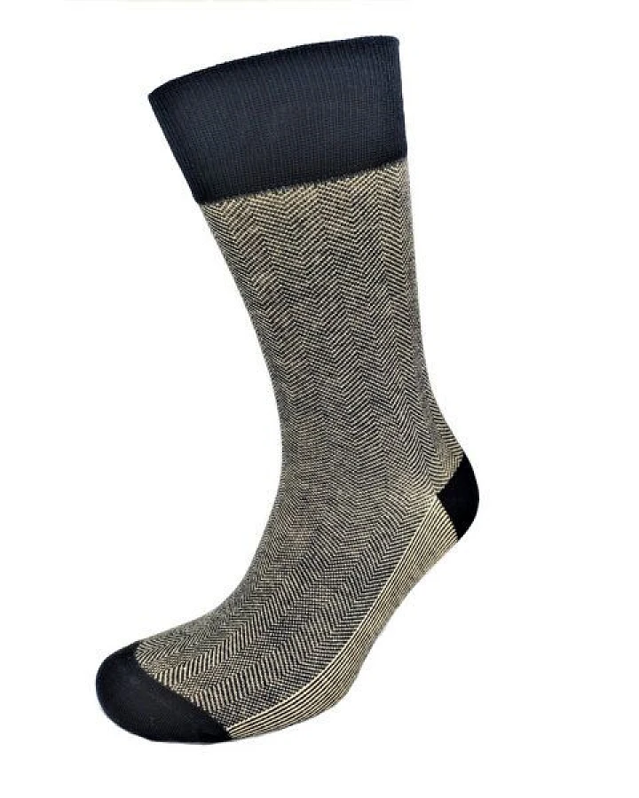 BLS Organic 2er Pack GOTS zertifiziert 98 % Bio-Baumwolle Zickzack-Muster Herren Socken