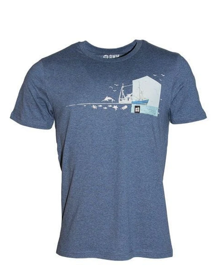 FÄDD Herren T-Shirt Rundhals aus Bio-Baumwolle "Fischernteboot"