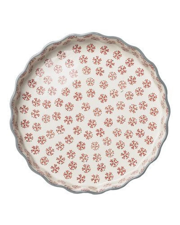 TRANQUILLO Quicheform RETRO aus Steinzeug mit Muster 27 cm (POR568)