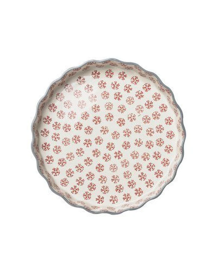 TRANQUILLO Quicheform RETRO aus Steinzeug mit Muster 27 cm (POR568)