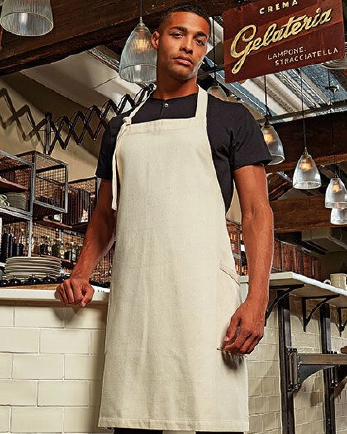 Premier Workwear Latzschürze (recycelte Baumwolle u. recyceltes Polyester) Grillschürze Küchenschürze mit Taschen – Ansicht 2