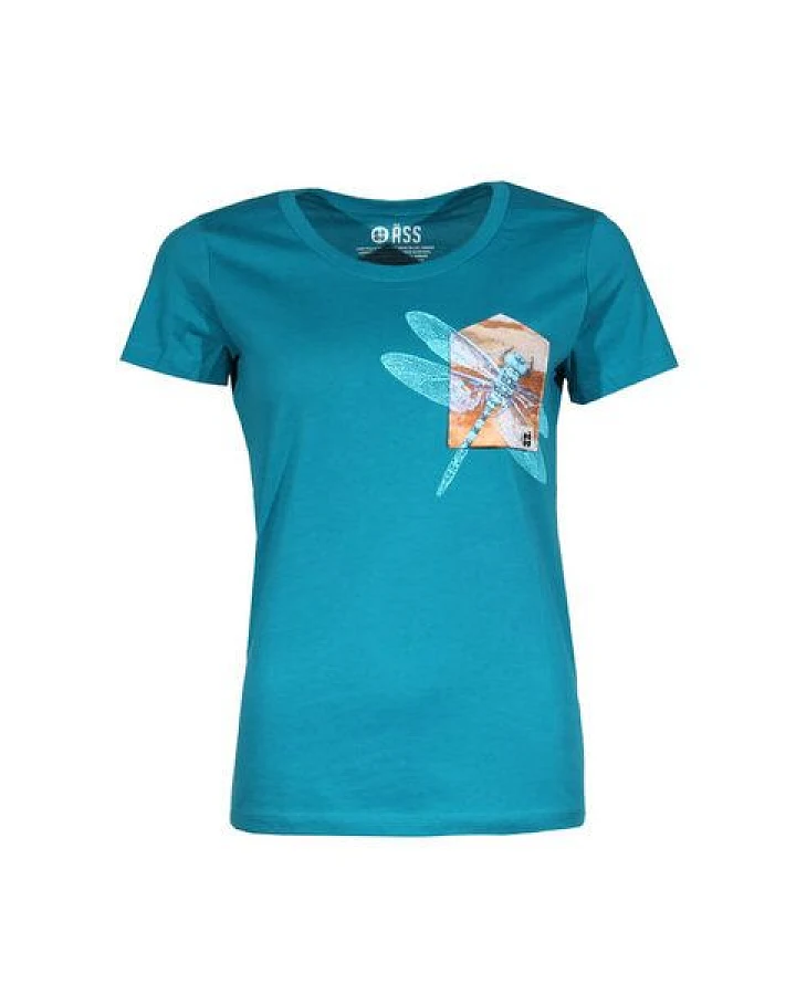 FÄDD Damen T-Shirt Rundhals aus Bio-Baumwolle "Drachenfliege BT" Blau