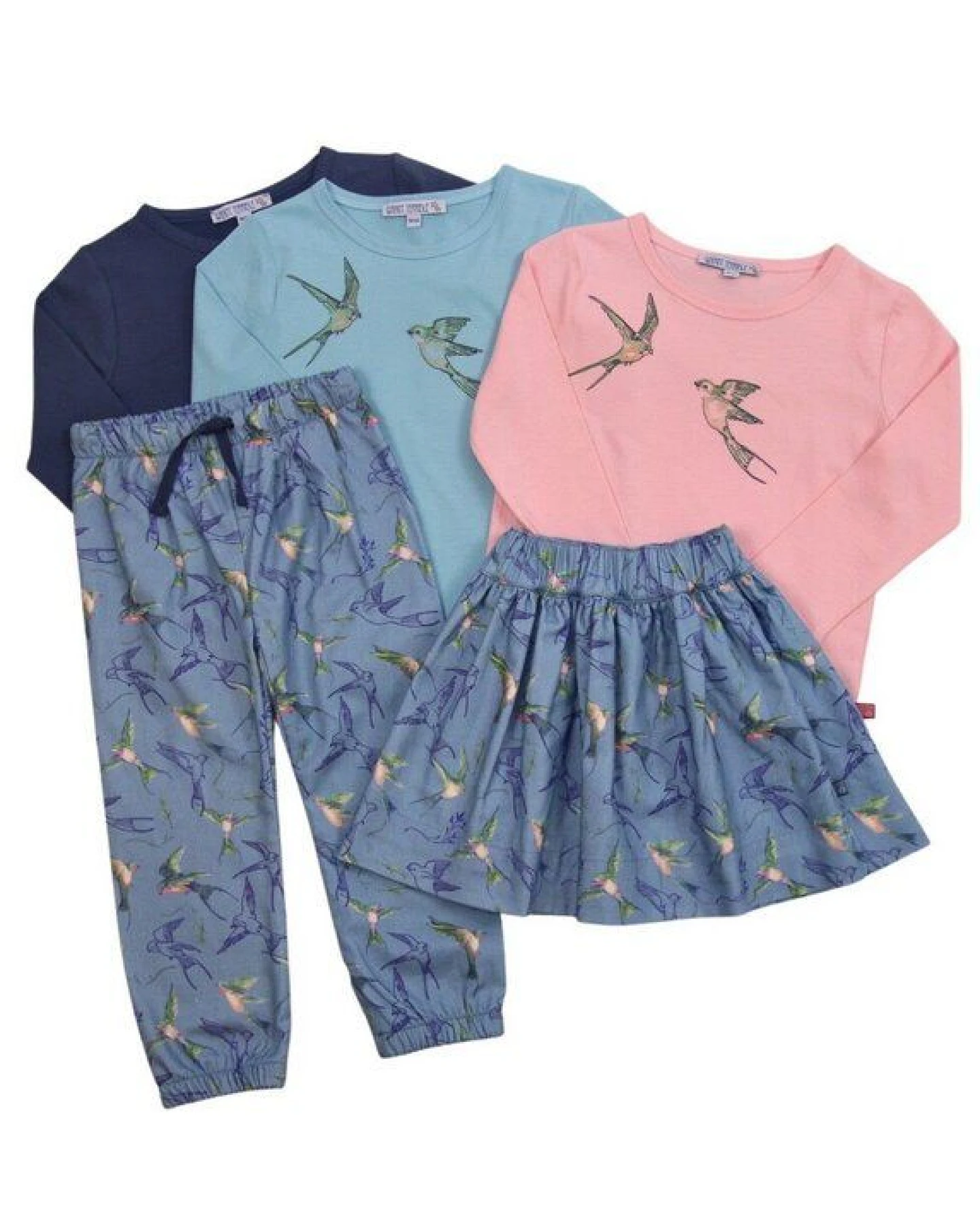 Enfant Terrible Mädchen Langarm-Shirt Schwalbe reine Bio-Baumwolle – Ansicht 2