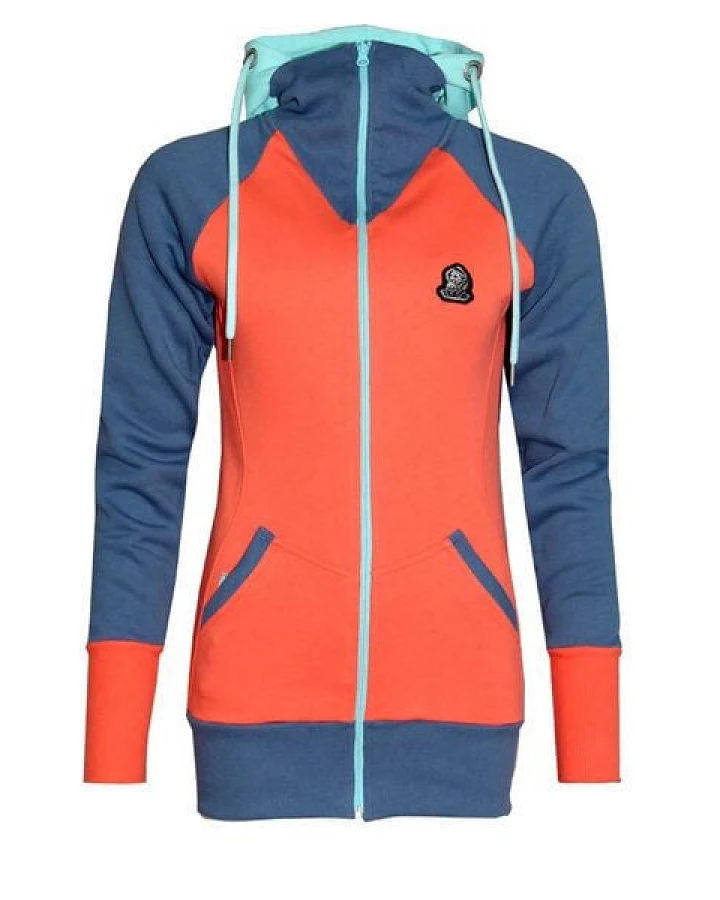 FÄDD Damen Sweatjacke aus Bio-Baumwolle "Troijer Z Heimat" Orange Blau