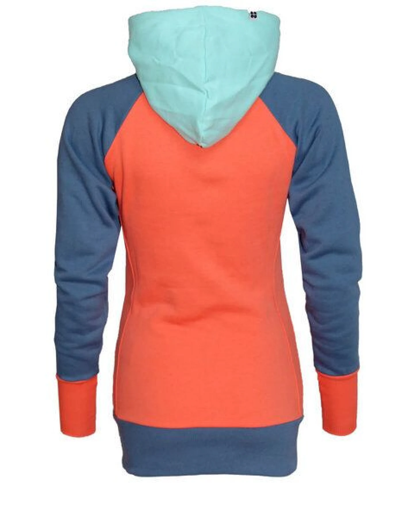 FÄDD Damen Sweatjacke aus Bio-Baumwolle "Troijer Z Heimat" Orange Blau – Ansicht 3