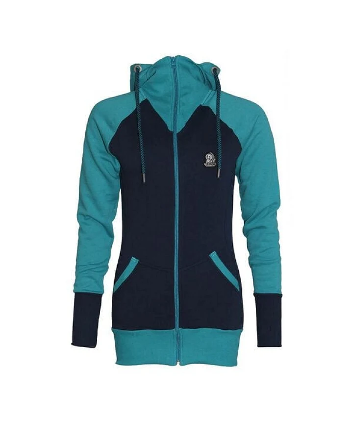 FÄDD Damen Sweatjacke Hoodie aus Bio-Baumwolle "Troijer Z Heimat" Navy Blau