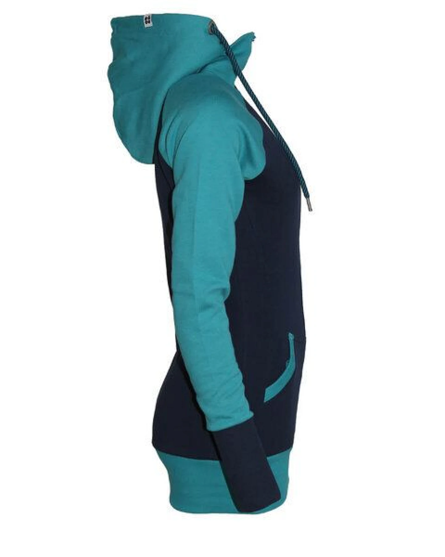 FÄDD Damen Sweatjacke Hoodie aus Bio-Baumwolle "Troijer Z Heimat" Navy Blau – Ansicht 4