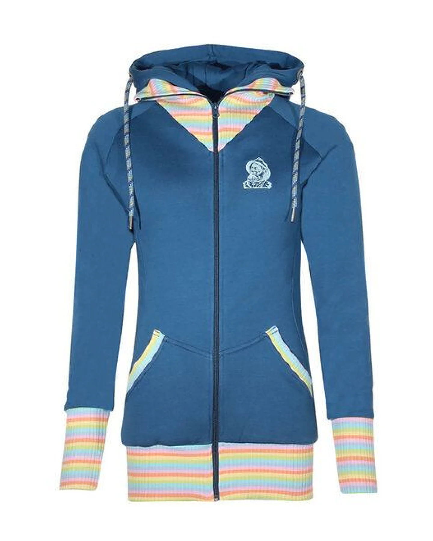 FÄDD Damen Sweatjacke Hoodie aus Bio-Baumwolle "Troijer WZ Heimat" Blau – Ansicht 2