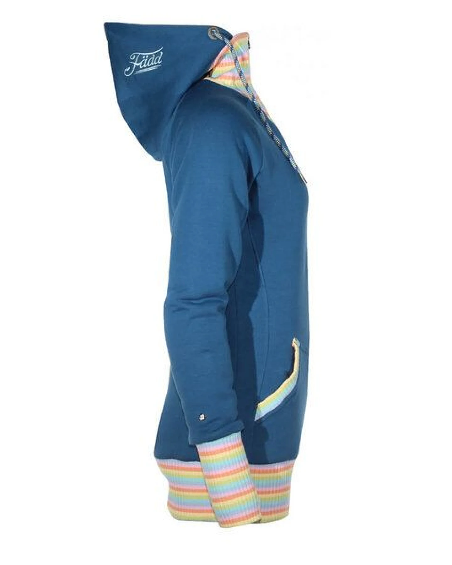 FÄDD Damen Sweatjacke Hoodie aus Bio-Baumwolle "Troijer WZ Heimat" Blau – Ansicht 4